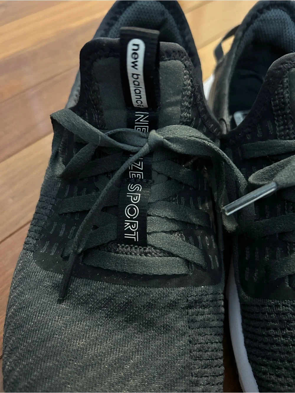New Balance Women’s Black Knit Lace-Up Sneakers